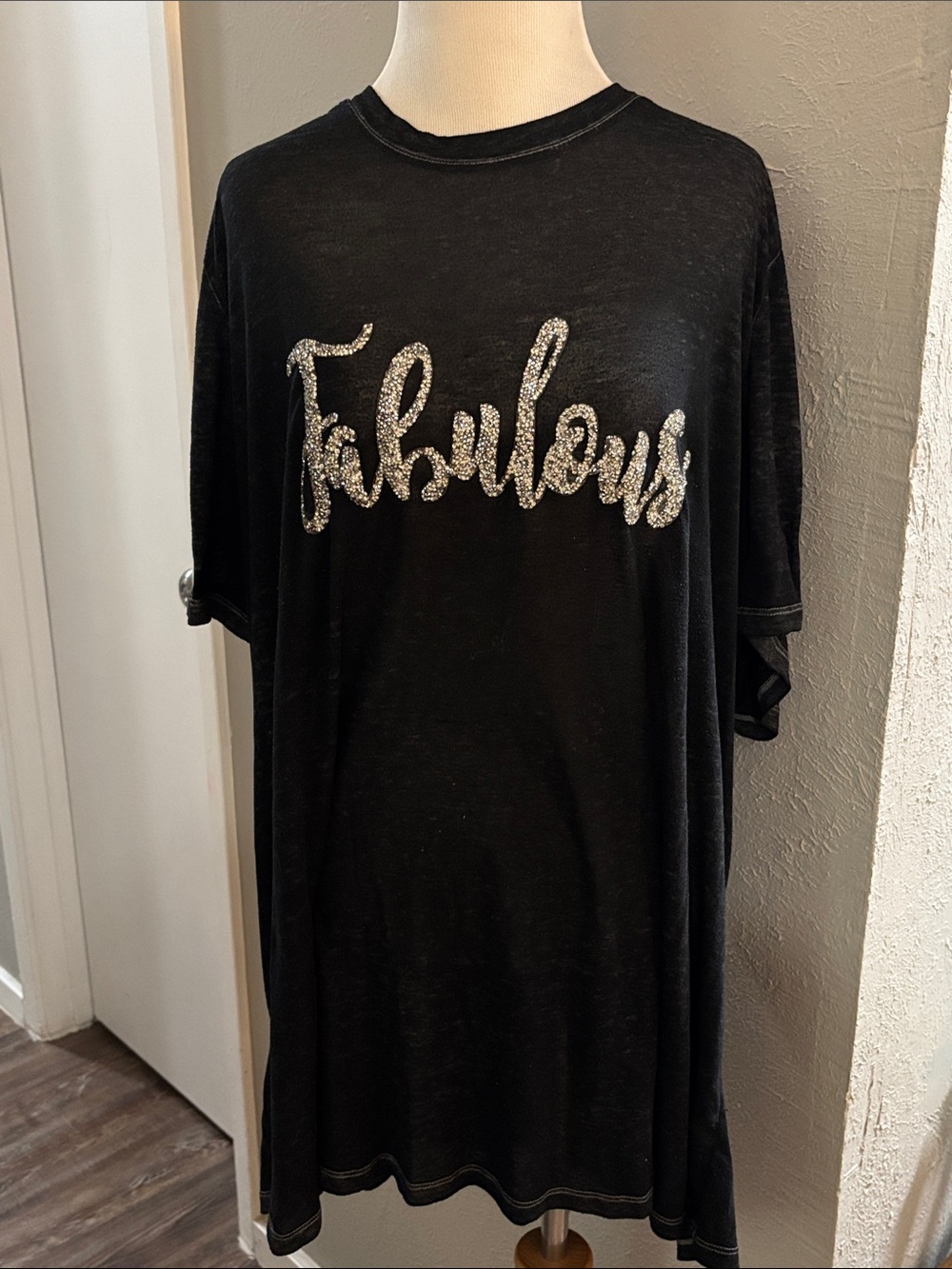 Lane Bryant Black Short-Sleeve “Fabulous” Tee